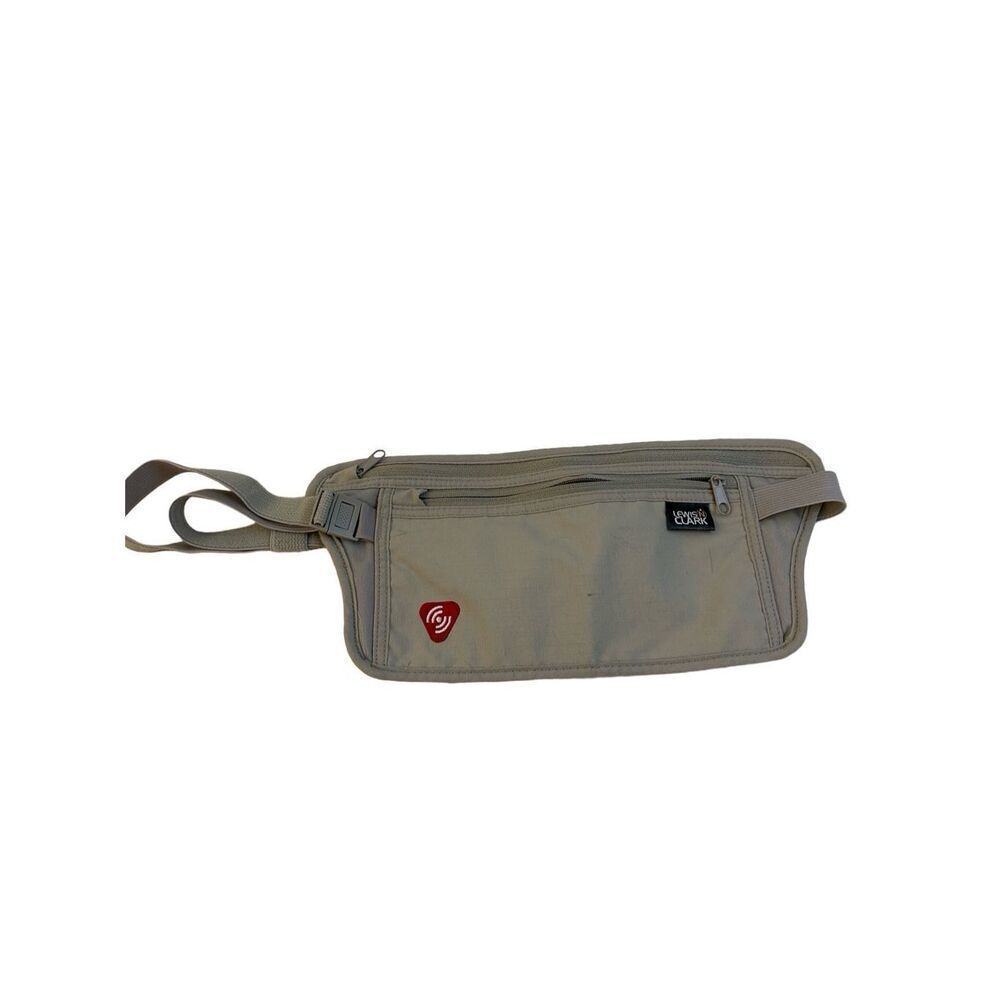 Lewis N Clark Fanny pack waist bag 2 zippers adjustable belt 11x5” packable mone